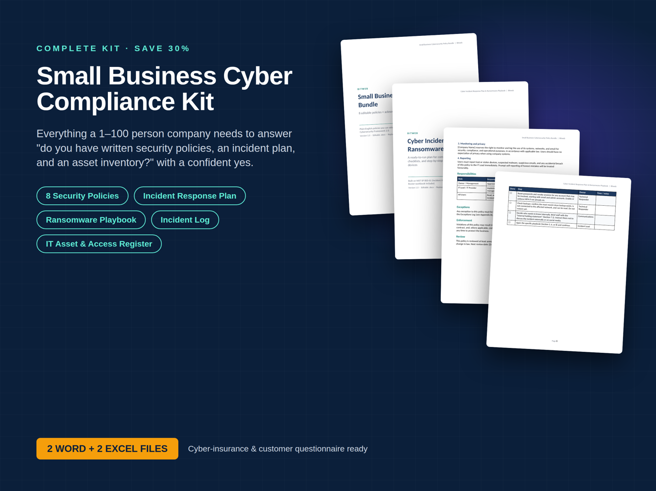 Small Business Cyber Compliance Kit